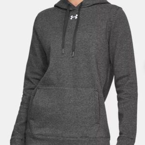 New Women’s UA Hustle Fleece Hoodie Gray